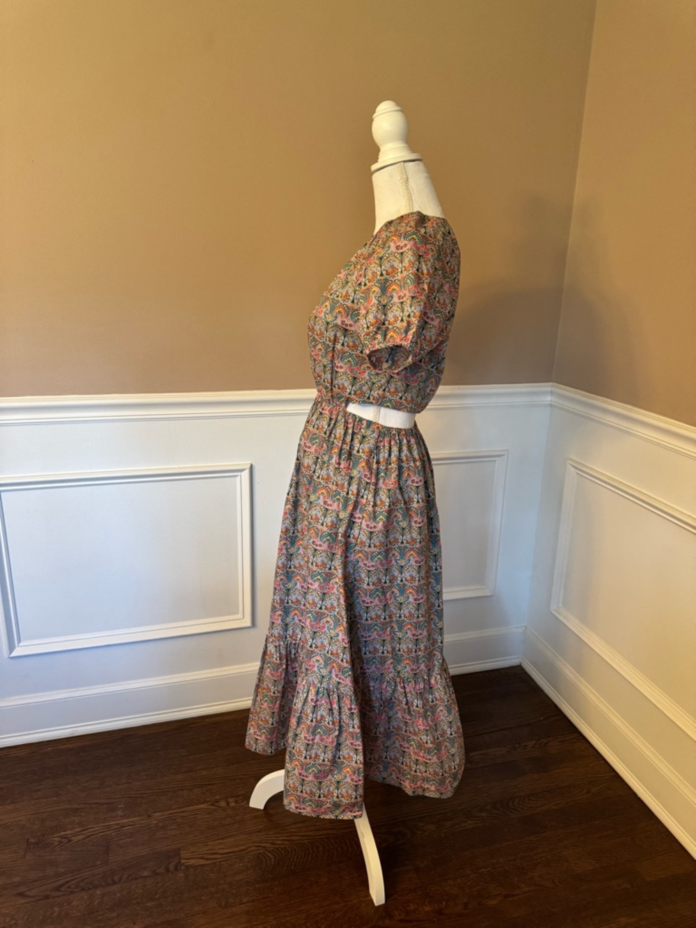 J. Crew Floral Maxi Dress in Pink and Green